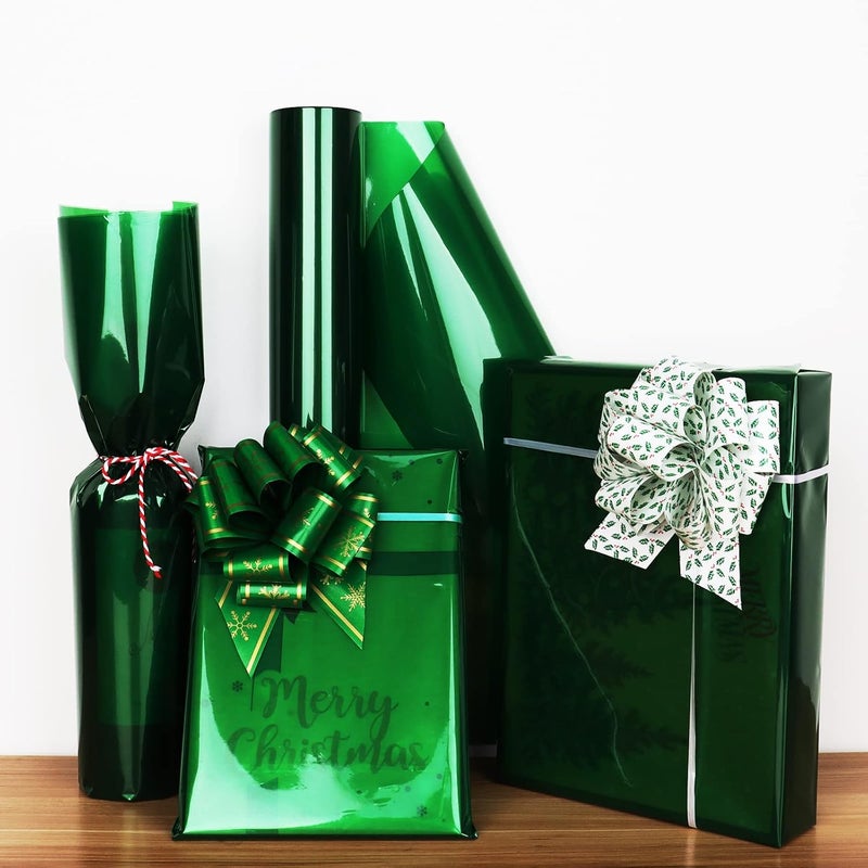 Giiffu Clear Cellophane Wrap Roll-Green Plastic Cello Paper Roll 34 In Wide X 100 Ft Long, 3 Mil Thick Gift Wrapping Paper for Hampers, Flower Paper Wrap For Bouquets, Baskets, Treats, DIY Arts Crafts Décor - Image 4